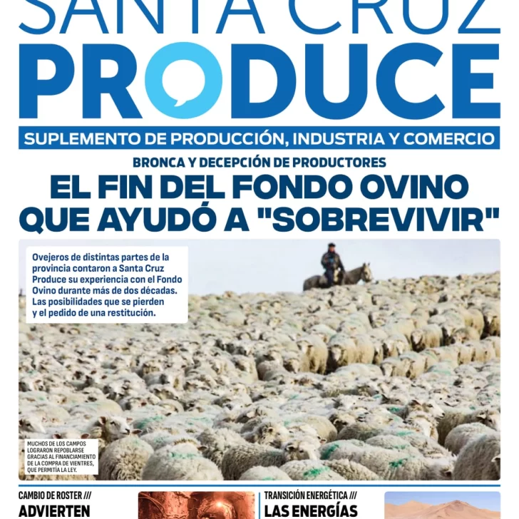 Tapa Suplemento especial de Santa Cruz Produce: El fin del fondo ovino que ayudó a “sobrevivir”