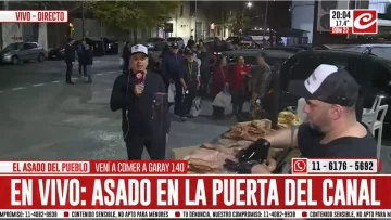 El canal Crónica TV organizó un asado gratis con 500 kilos de carne, “el que no pudieron comer los jubilados en Olivos”