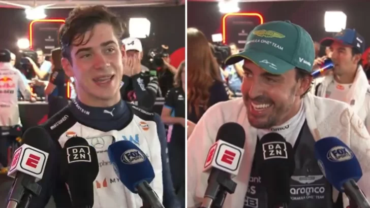 Tras el debut de Franco Colapinto, Fernando Alonso hizo una divertida confesión: “Si sabía lo dejaba pasar…”