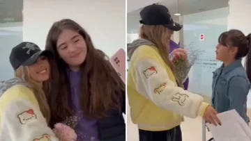 Fans recibieron a Julieta Poggio en el aeropuerto de Río Gallegos 