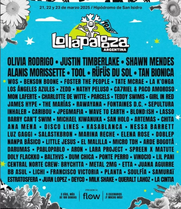 Lollapalooza 2025 line up confirmado y precio de las entradas La