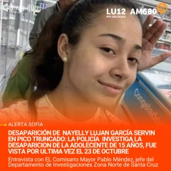 Alerta Sofía: activan búsqueda nacional e internacional para encontrar a Nayelly, adolescente desaparecida en Pico Truncado