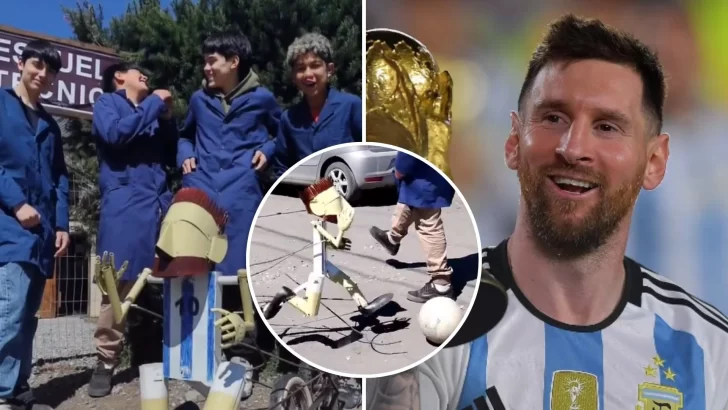 Un autómata de Lionel Messi que juega al fútbol, el ingenioso invento de alumnos de un escuela técnica