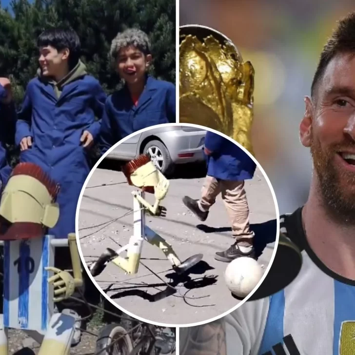 Un autómata de Lionel Messi que juega al fútbol, el ingenioso invento de alumnos de un escuela técnica