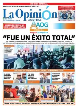 Tapa Especial de La Opinión Austral. AOG Patagonia: “Fue un éxito total”