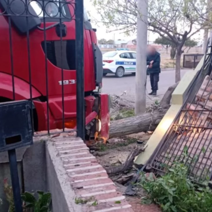 Traía cerámicos a Santa Cruz, chocó contra el frente de una vivienda y casi provoca una tragedia