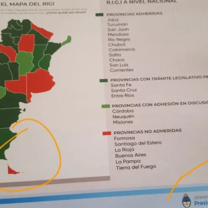 El Gobierno borró las Islas Malvinas en un mapa oficial para promocionar el RIGI