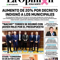 Diario La Opinión Zona Norte tapa edición impresa del viernes 25 de octubre de 2024, Caleta Olivia, Santa Cruz, Argentina
