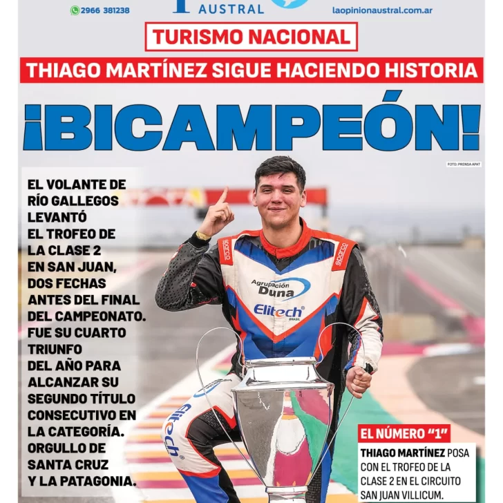 Tapa Especial de La Opinión Austral: ¡Bicampeón!