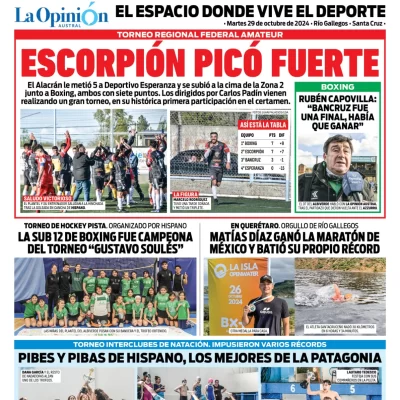 Tapa Latidos del martes 29 de octubre 2024: el espacio donde vive el deporte de Santa Cruz