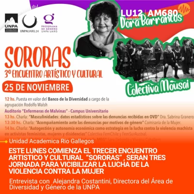 Sororas: hoy comienza el encuentro para visibilizar la lucha contra la violencia hacia la mujer