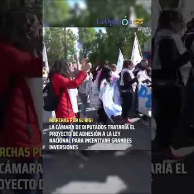 Los gremios se movilizaron hacia la Cámara de Diputados en contra del RIGI