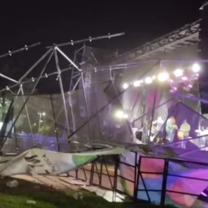 Horror en la Fiesta Nacional de la Música: cayó una torre del escenario y murió una mujer