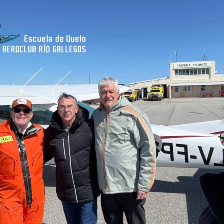 Pilotos argentinos viajaron a las Malvinas en un avión monomotor