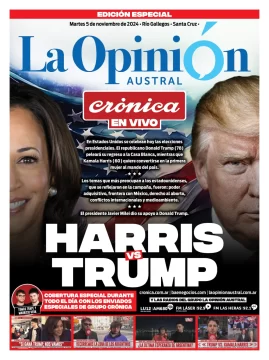 Tapa Especial de La Opinión Austral: Harris vs. Trump