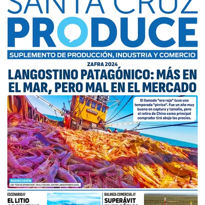 Tapa Suplemento especial de Santa Cruz Produce “Langostino patagónico: más en el mar, pero mal en el mercado”