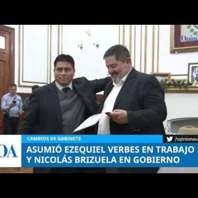 Asumió Nicolás Brizuela como ministro de Gobierno y Ezequiel Verbes en Trabajo