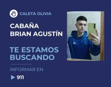 Solicitan colaboración para encontrar a un joven desaparecido en Caleta Olivia Solicitan colaboración para encontrar a un joven desaparecido en Caleta Olivia