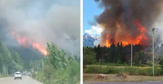 Incendio forestal en Epuyén obligó a evacuar por “avance crítico”