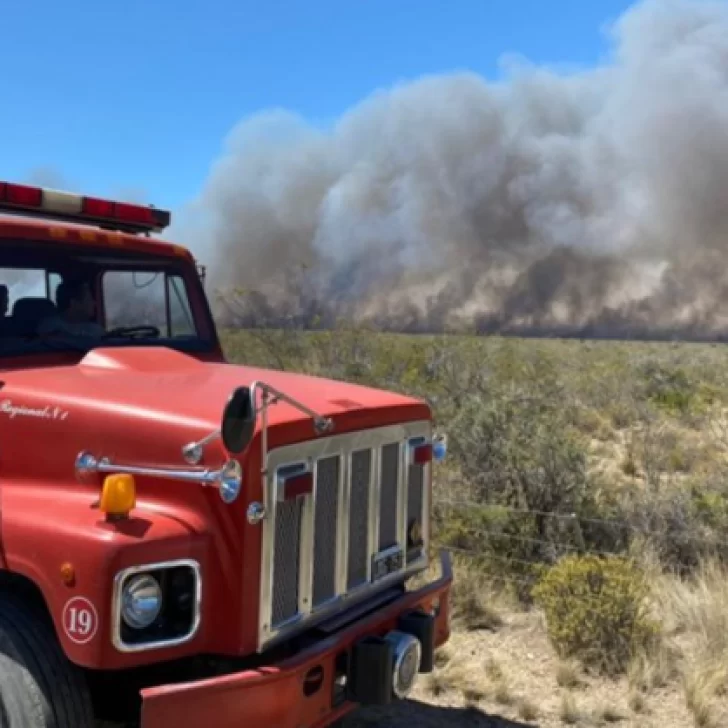 Incendio cerca de Puerto Madryn: el fuego avanza y el viento dificulta las tareas de contención