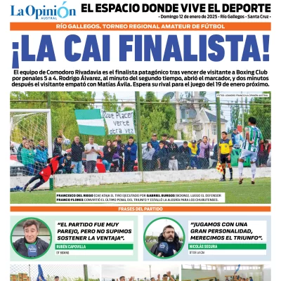 Tapa Latidos del domingo 12 de enero de 2025: La CAI finalista del Torneo Regional Amateur Tapa Latidos del domingo 12 de enero de 2025: La CAI finalista del Torneo Regional Amateur