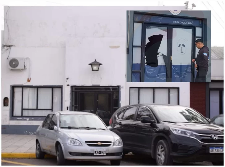 Un hombre armado con un martillo destrozó el cristal de la puerta de la Municipalidad