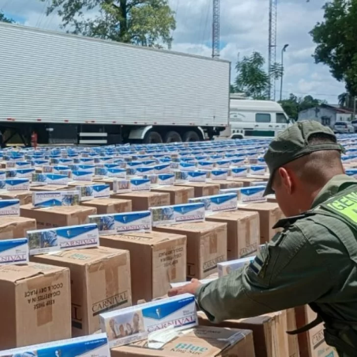 Chaco: Gendarmería secuestró un cargamento millonario de cigarrillos
