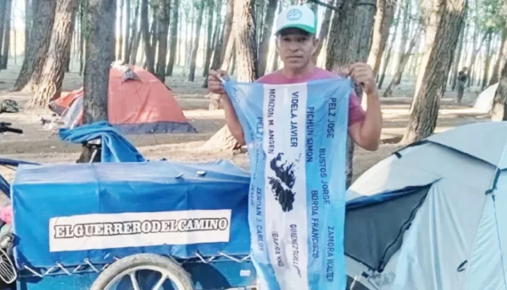 Víctor, el “Guerrero del camino” que sueña unir San Juan y las Islas Malvinas con su bicicleta