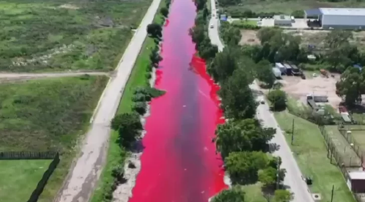 Alerta en Avellaneda: el arroyo Sarandí amaneció teñido de rojo y los vecinos denuncian contaminación por parte de las fabricas 