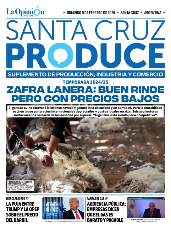 Tapa Suplemento Santa Cruz Produce: Zafra lanera: buen rinde y precios bajos