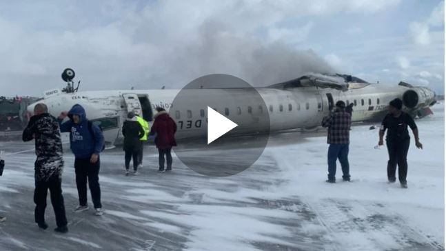 Grave accidente en Canadá: un avión de Delta Airlines se estrelló al aterrizar en Toronto