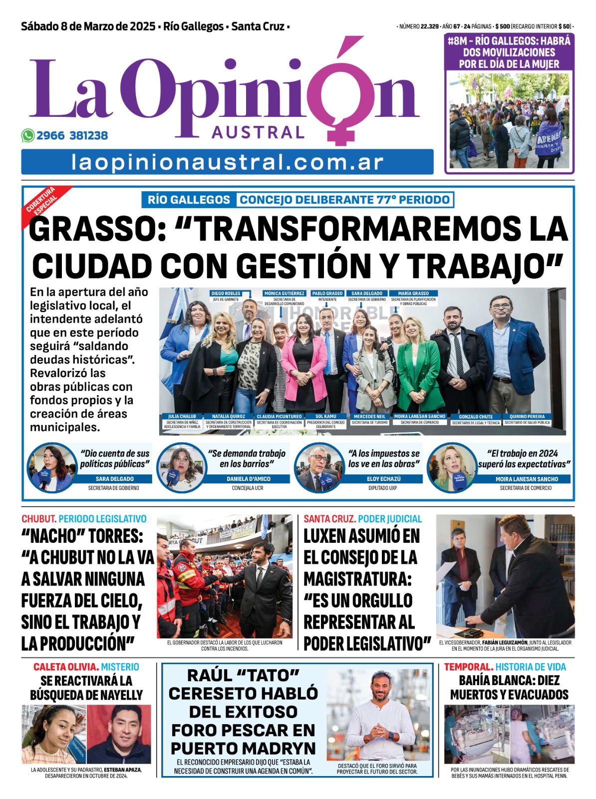 Tapa-del-Diario-La-Opinion-Austral-edicion-impresa-del-sabado-8-de-marzo-de-2025-543x728