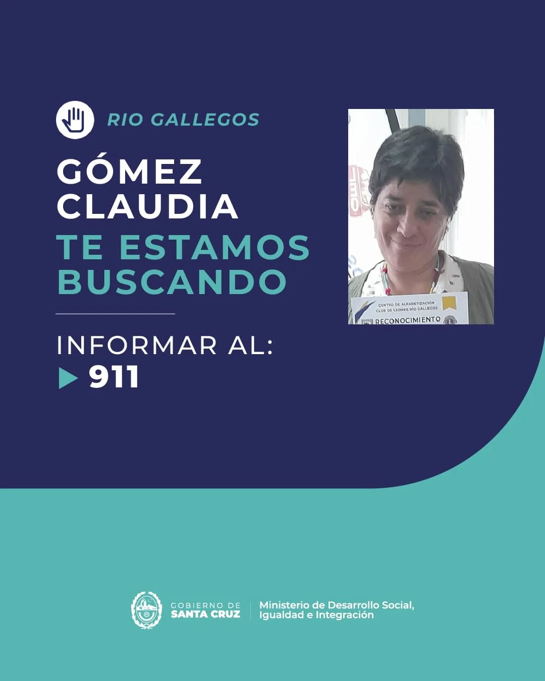 Buscan a una vecina de 48 años desaparecida en Río Gallegos