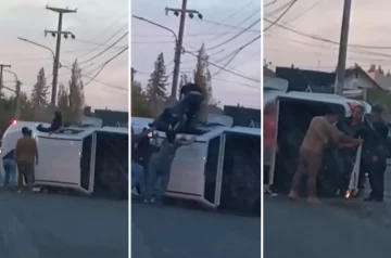 Y se marchó: así se dio a la fuga el conductor que volcó en la avenida San Martín