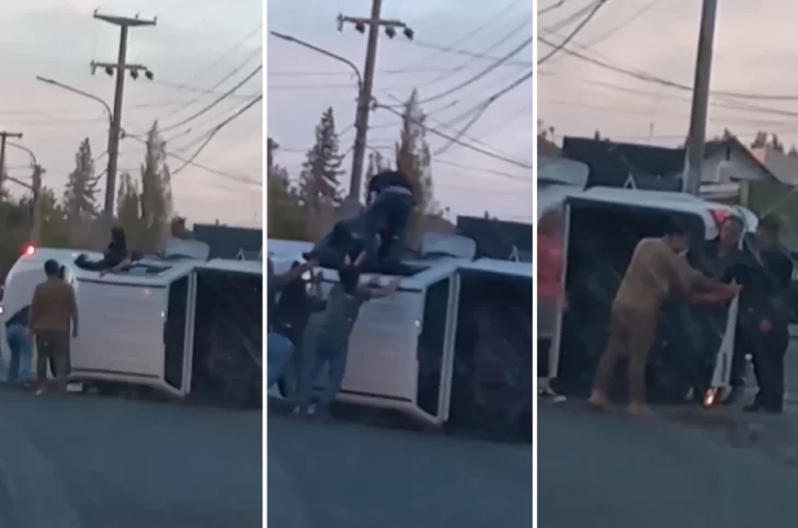 Y se marchó: así se dio a la fuga el conductor que volcó en la avenida San Martín