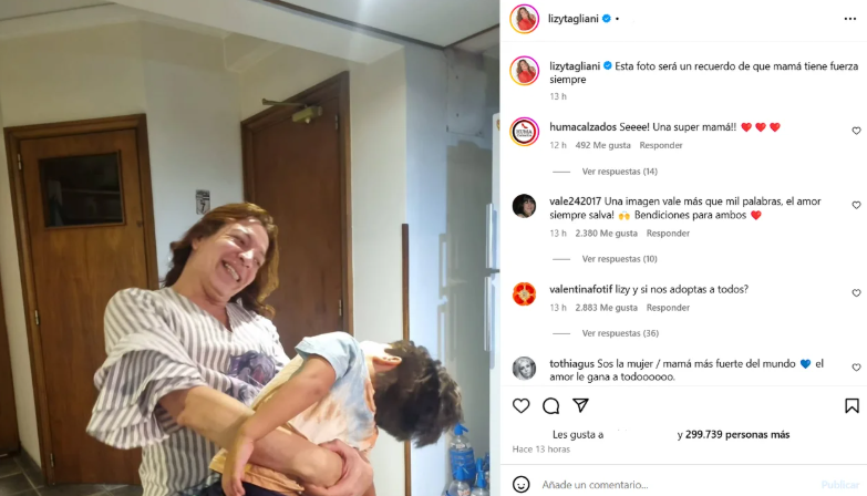 En medio de la polémica, Lizy Tagliani le dedicó un tierno mensaje a su hijo