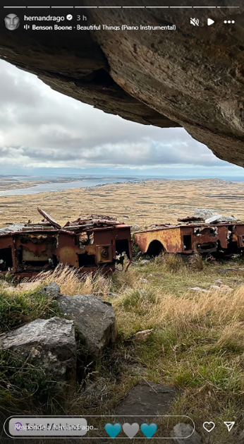 Hernán Drago viajó a las Islas Malvinas con veteranos de guerra y mostró los lugares neurálgicos del conflicto
