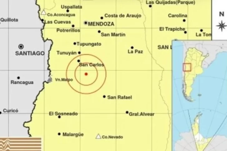 Un fuerte sismo de 5 grados sacudió a Mendoza este domingo