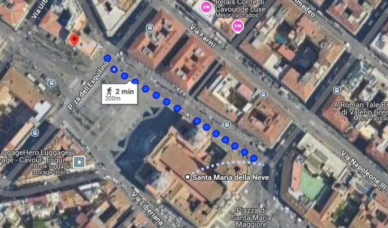  Distancia entre la Basílica y la Embajada Argentina en el Vaticano.
