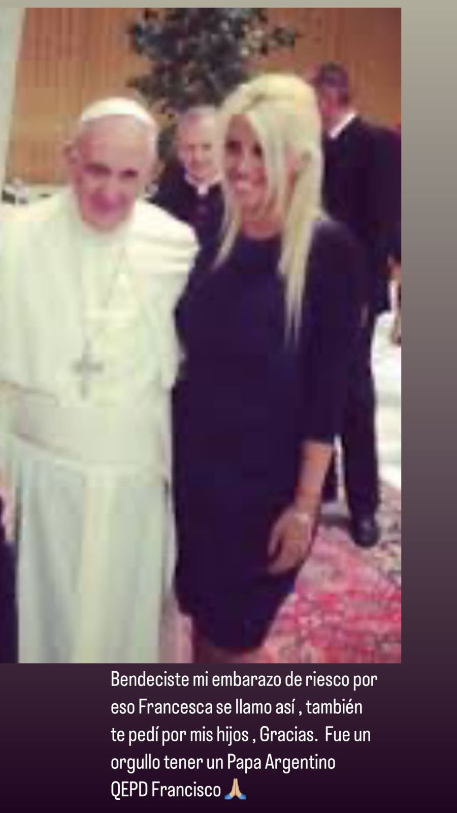 El conmovedor posteo de Wanda Nara para despedir al papa Francisco: &#8220;Fue un orgullo&#8221;
