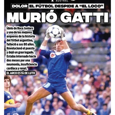 Tapa Especial de La Opinión Austral: Murió Gatti
