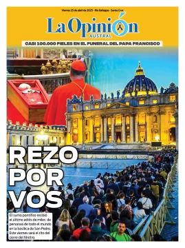 Tapa Especial de La Opinión Austral: Rezo por vos