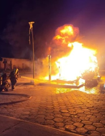  El incendio en el eco punto.
