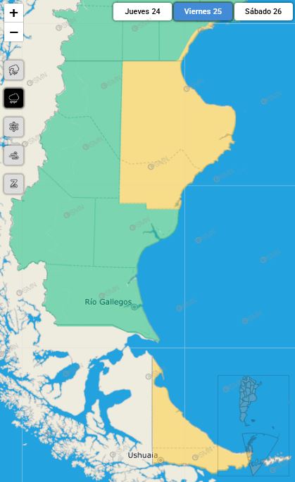 Triple alerta meteorológica para este viernes en Santa Cruz Triple alerta meteorológica para este viernes en Santa Cruz