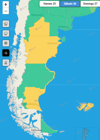 Alerta por fuertes vientos para este sábado en Santa Cruz y Chubut Alerta por fuertes vientos para este sábado en Santa Cruz y Chubut