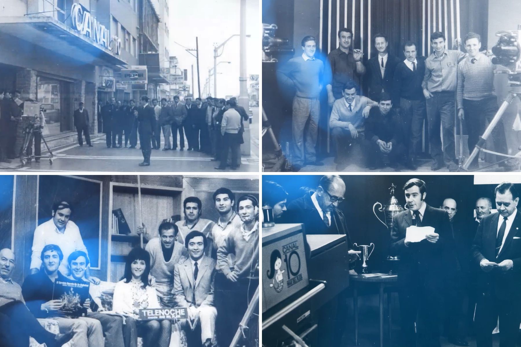  El primer equipo técnico y periodístico del canal.