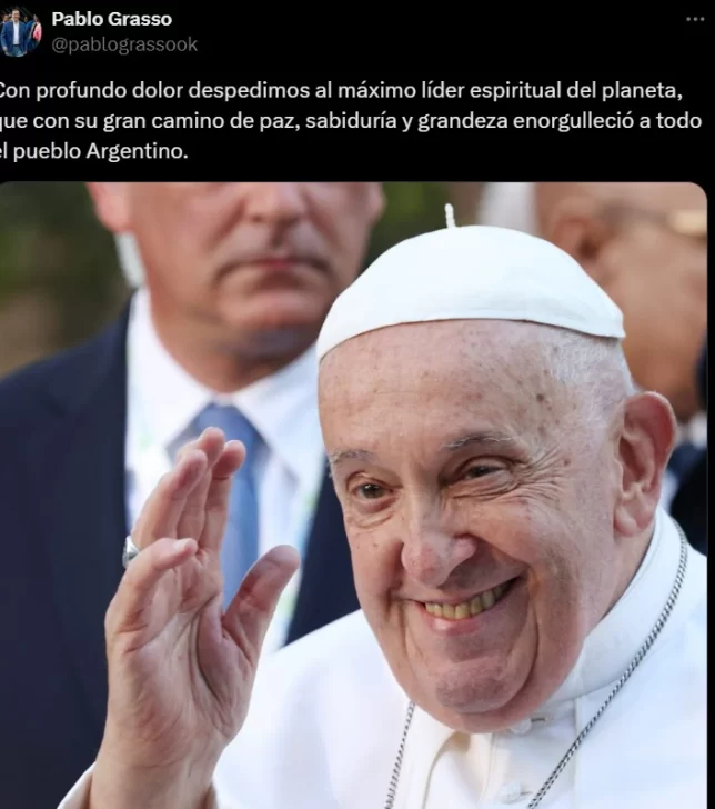 Pablo Grasso y Alicia Kirchner despidieron al papa Francisco Pablo Grasso y Alicia Kirchner despidieron al papa Francisco