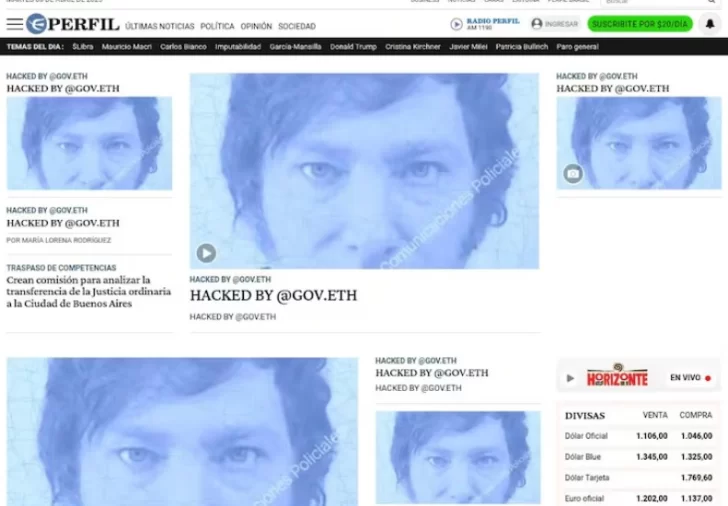 Hackearon la web de reconocido diario y publicaron fotos del DNI de Milei