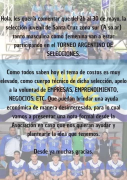 Juveniles de handball santacruceños necesitan fondos para viajar al Argentino en Mendoza
