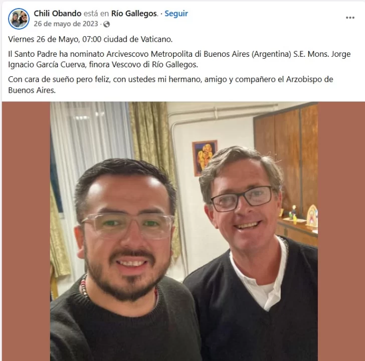 &#8220;Te odio, Francisco&#8221;, la desgarradora carta al Papa de Juan &#8220;Chili&#8221; Obando, titular de Cáritas en Río Gallegos
